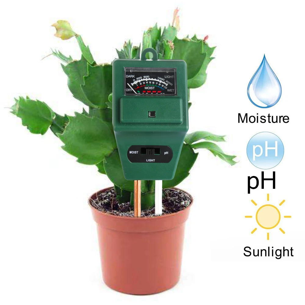 

3 in1 Acidity/Humidity/SunlightSoil PH Meter Light Intensity Tester Moisture Hygrometer For Plants Growth Measuring Analyzers