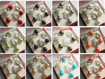 

New Style 2014 Wholesale Sea Shell (Plated) 12MM Earring Pendant Ring Necklace Sets(for one set)