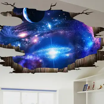 

Floor Wall Sticker 3D Removable Decals Wallpaper For Room Home Decoration Star sky #