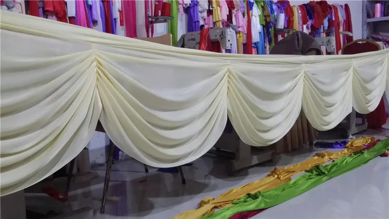 6 м длинный свадебный фон для занавес swag ice silk ткань свадебная драпировка дизайн для настольных юбок вечерние украшения для банкета - Цвет: ivory