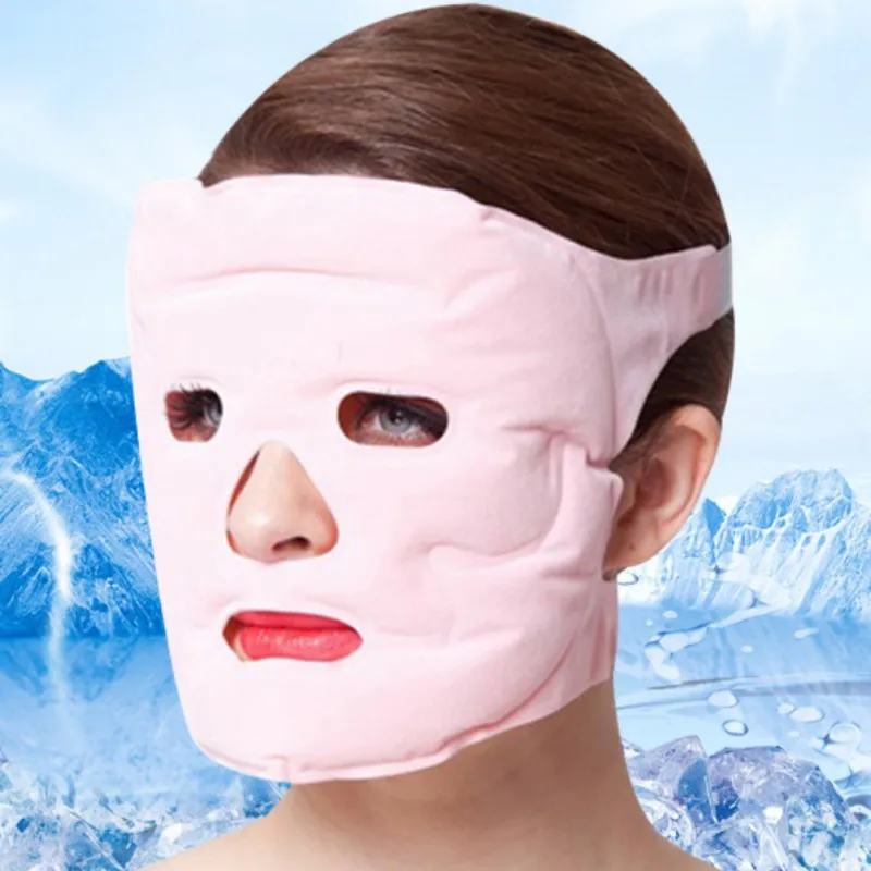 

2019 Cold Gel Face Mask Ice Compress Blue Full Face Cooling Mask Anti-Fatigue Relief Pad With Cold Pack