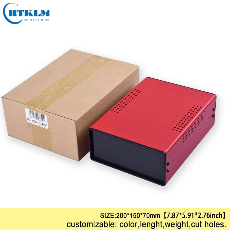 Iron project box housing for electronics diy wire connection box instrument case custom desktop enclosure 200*150*70mm black box