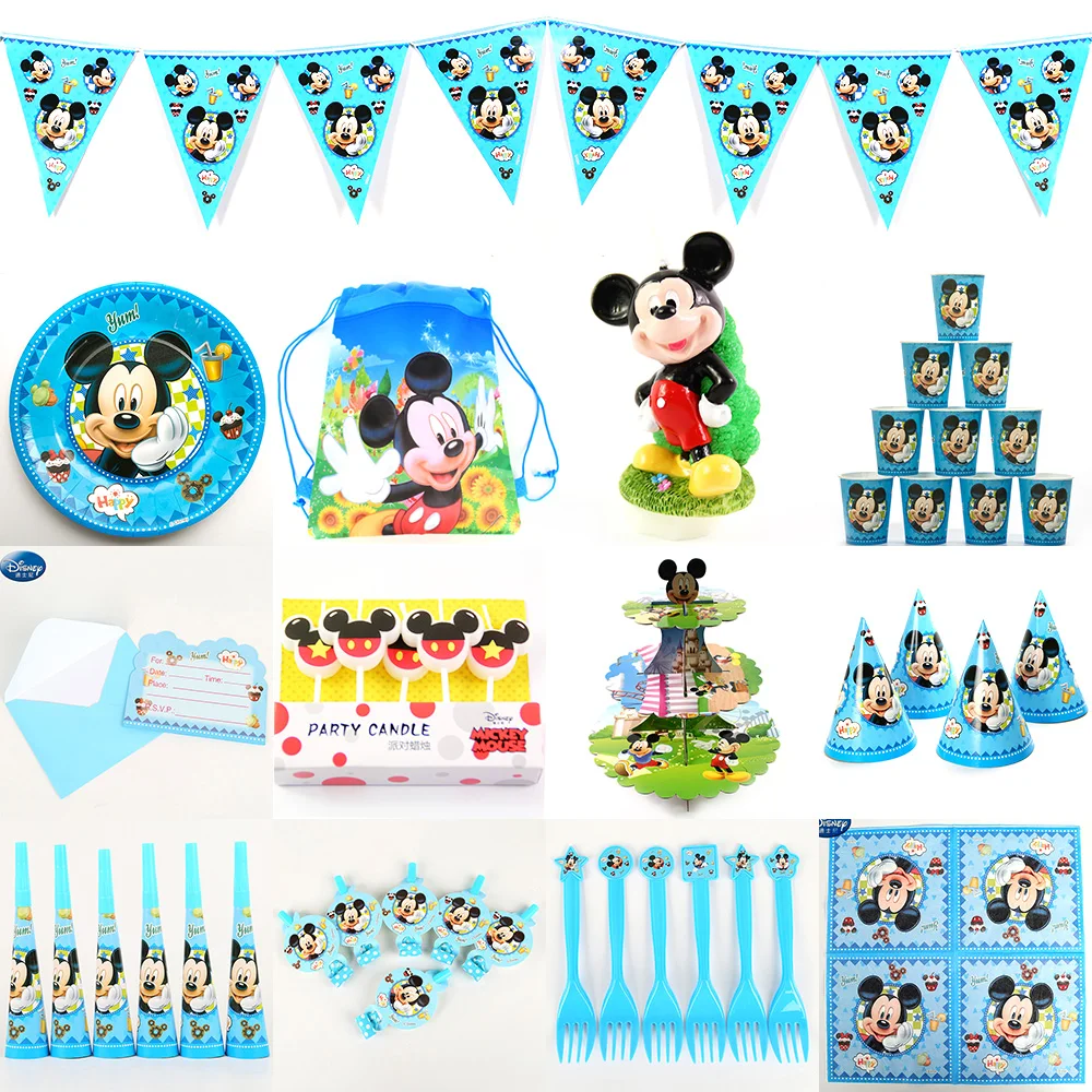 Disney Party Supplies Mickey Mouse Theme Party Tableware set Happy