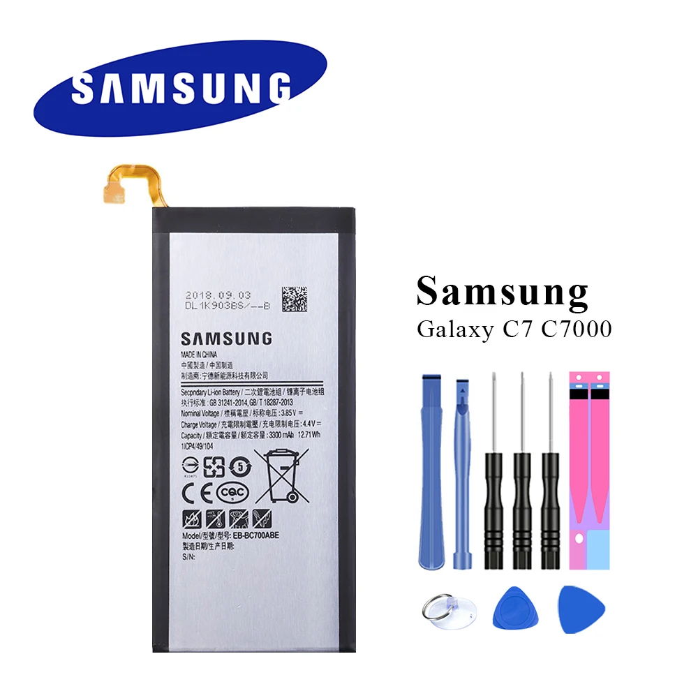 Original Battery EB-BC700ABE For Samsung Galaxy C7 C7000 SM-C7000 C7010 C7018 Spare Batteria 3300mAh Real Capacity Akku | Мобильные