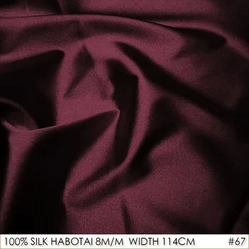 

CISULI 100% SILK HABOTAI 114cm width 8momme thin Silk to sew Dress women Lining NO.67 Reddish Purple