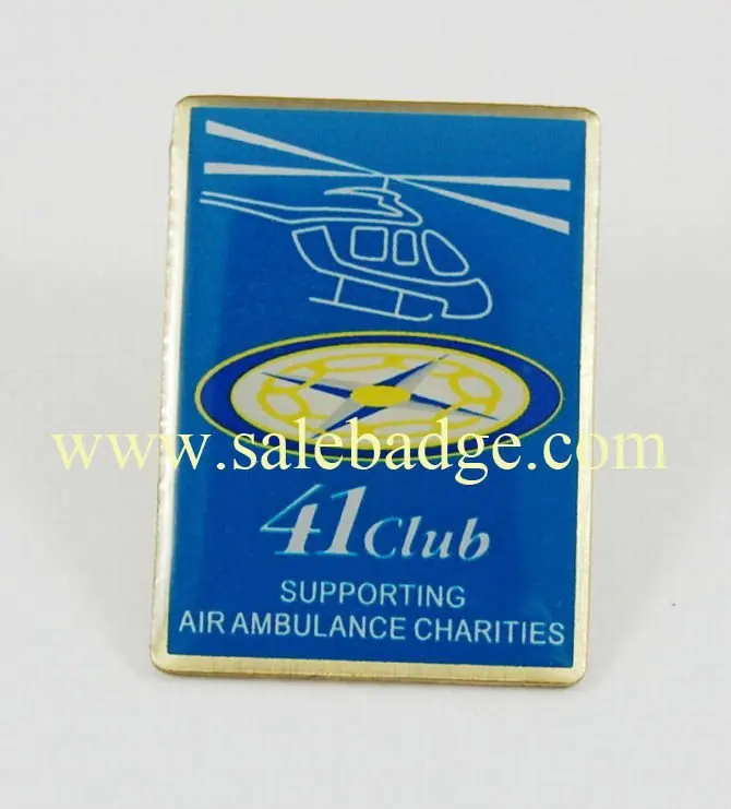 Offset Print Metal Blue Badges customin Pins & Badges from Home