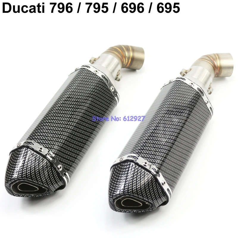 

Motorcycle for Ducati 796 / 795 / 696 / 695 Exhaust Pipe System Muffler Escape and Connect Mid Link Pipes Set