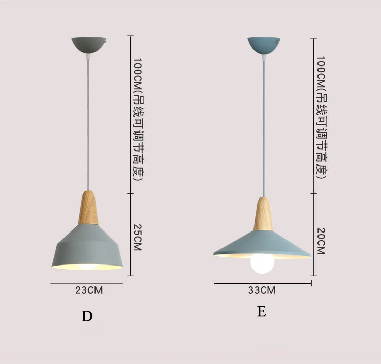 E27 подвесной светильник s ресторан/бар светильник ing Деревянный алюминиевый абажур подвесные лампы светильник