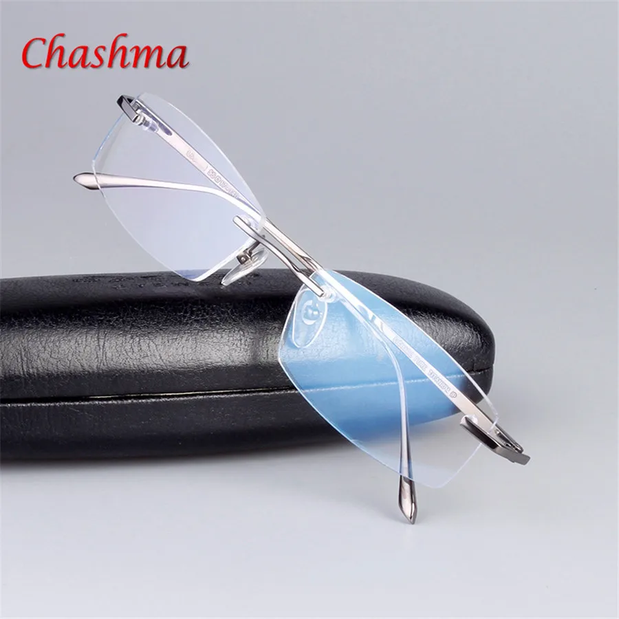 

Rimless Brand Design Eyeglasses Women Pure Titanium Glasses Frame Men Oculos De Grau 2016 High Quality Optical Frame Eye glasses