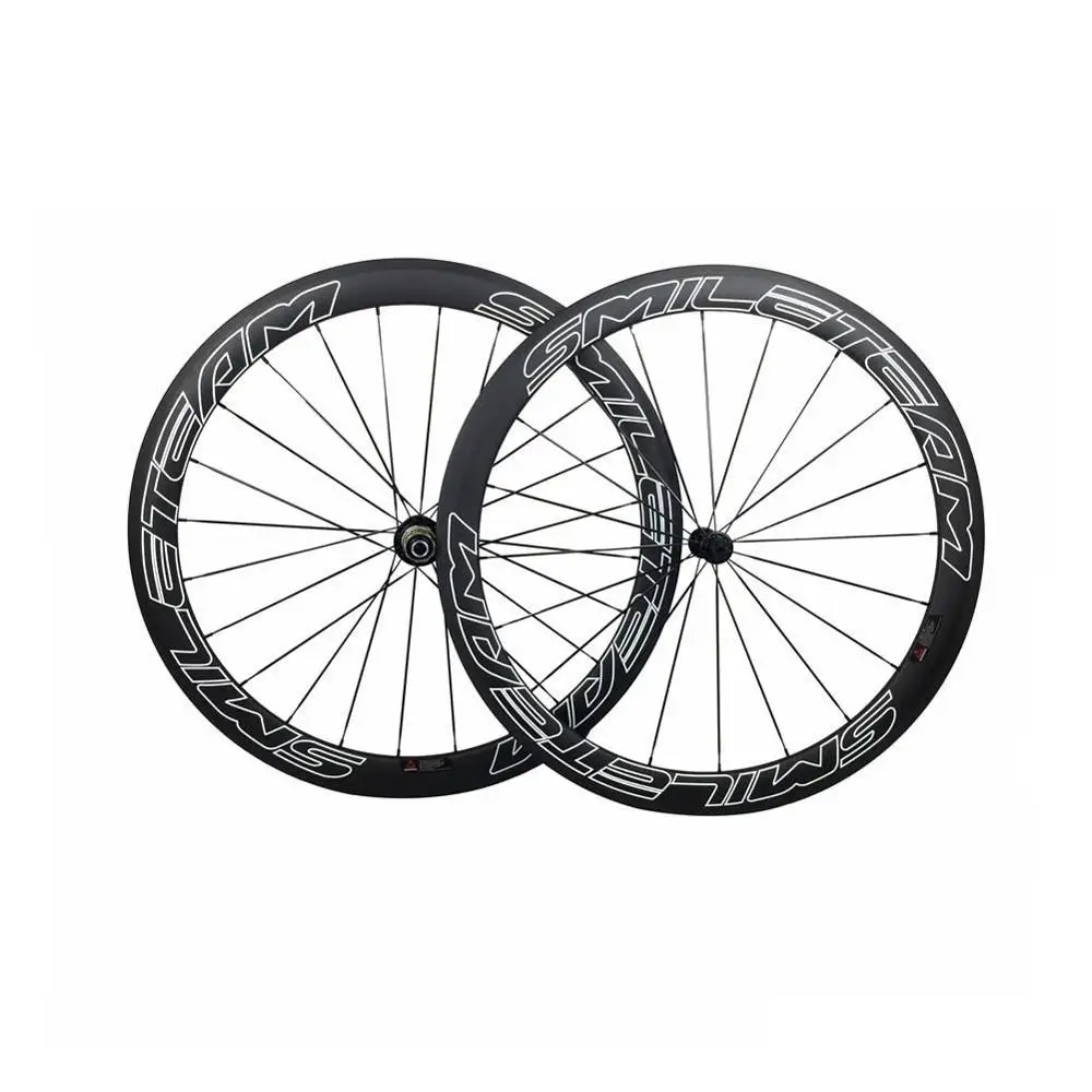 Ultralight Full Carbon Road Bicycle Wheels 700C 50mm Clincher Road Bike Wheelset Racing Bicycle Carbon Wheels R13 Hubs 3k Matte - Цвет: White Color