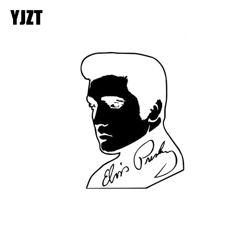 YJZT 11.5CM*15.2CM Elvis Presley King Of Rock Roll Signature Vinyl Decal Car Sticker Black/Silver C3-0014 | Автомобили и