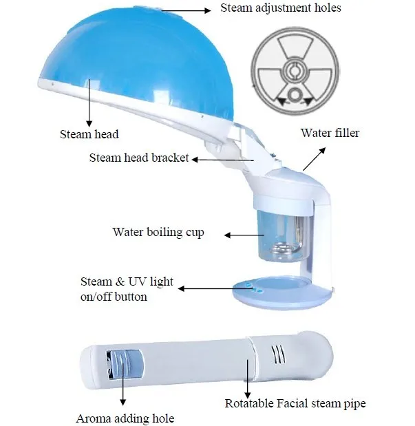 

Multifunction 2 in 1 sauna vaporizer Salon hair steamer&vapor facial steamer ozone Aroma herbal Mist Aromatherapy SPA sprayer