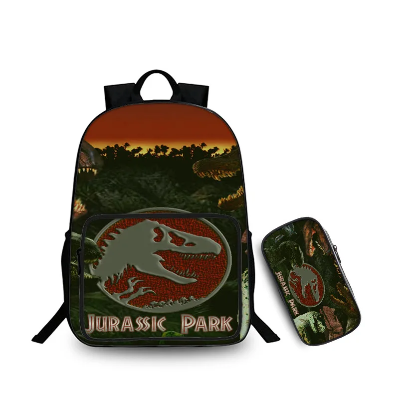 Пользовательские 17 дюймов Jurassic_park рюкзаки ручки сумки 3D печать школьные женские