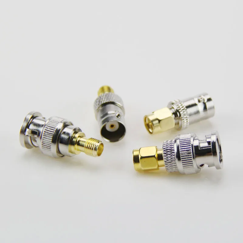 

4Pcs BNC- SMA RF Adapter Kit SMA to BNC Straight Nickel & Gold Plated BNC to SMA Male/Female SKD88