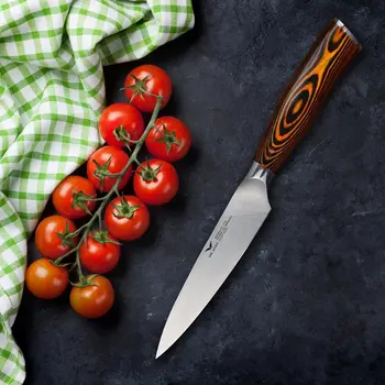 

2017 new 5" inch utility knife mulit fixed vegetable meat slicing knife professional kitchen gadgets pakkawood handle very sharp