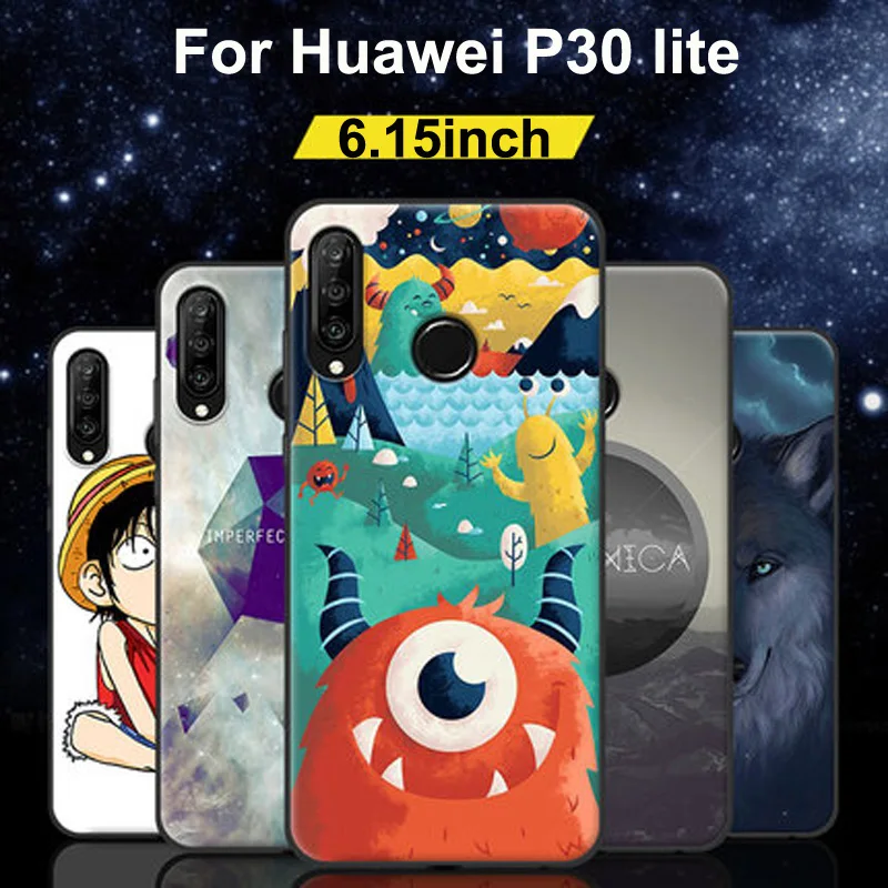 Чехол для Huawei P30 lite Мягкий Силиконовый ТПУ чехол с мультяшным рисунком телефона