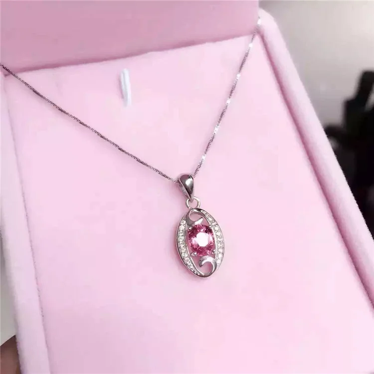 KJJEAXCMY бутик Драгоценности S925 для женщин с натуральным камнем, ожерелье из турмалина, ожерелье с подвеской, ожерелье и цепь