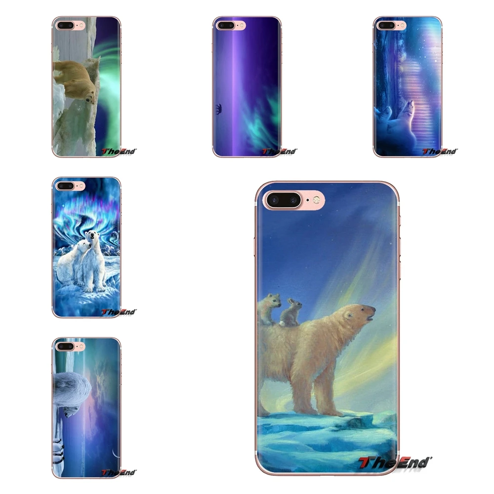 For Samsung Galaxy J1 J2 J3 J4 J5 J6 J7 J8 Plus 2018 Prime 2015 2016 2017 TPU Case Cover Polar Bear Wallpaper in Northern Lights |