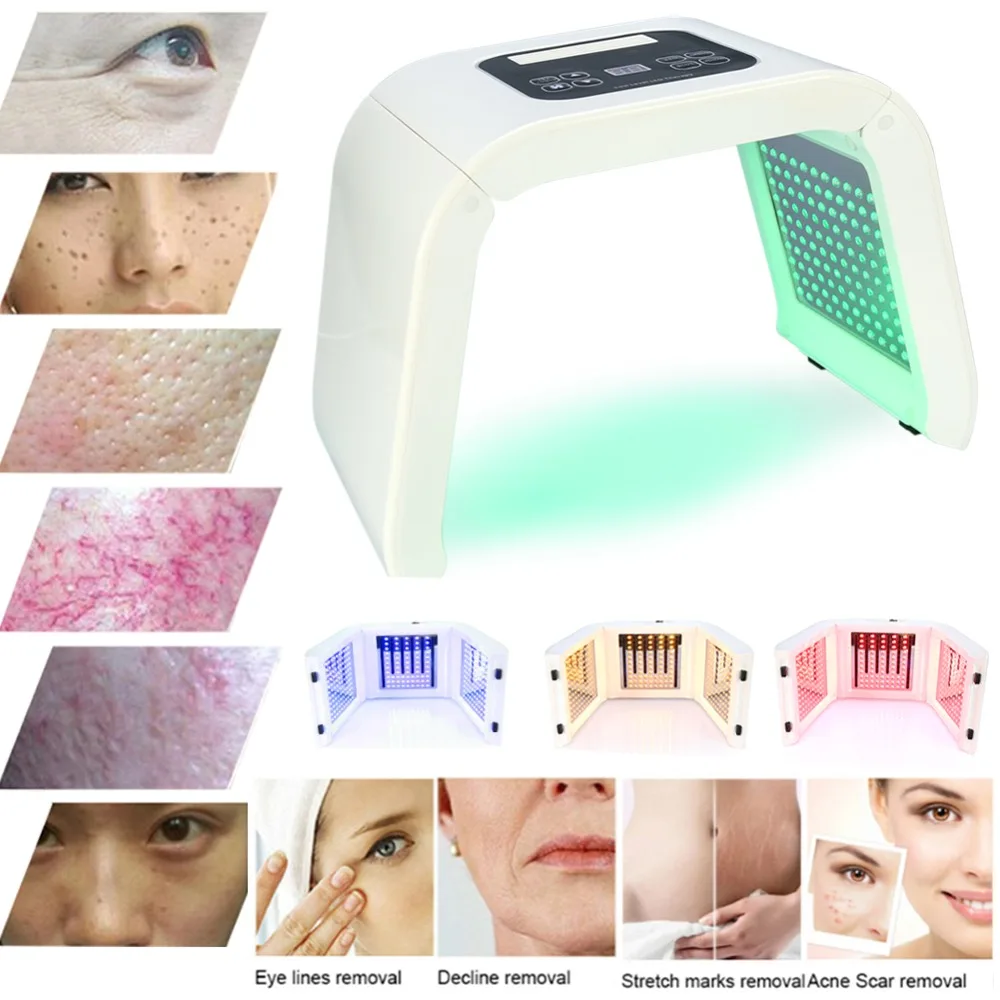 

4Color LED photon light therapy Beauty machine PDT lamp treatment skin Regeneration Tighten Facial Acne Remover Anti-wrinkle Spa