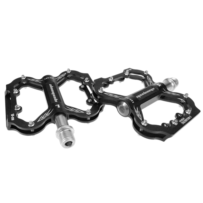 cheap Shanmashi Bicycle Pedal Road Bmx Mtb Bike Bicycle 3 Sealed Bearings Pedals Flat Platform Pedal