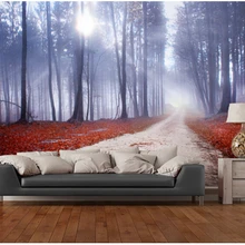Пользовательские пейзажные обои, мистический лес дорога, 3D фотообои для гостиной спальни обеденный фон papel де parede
