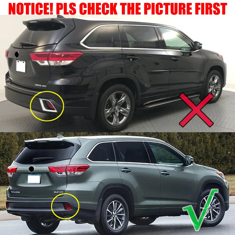 Для Toyota Highlander Kluger- хромированный задний бампер отражатель противотуманный светильник крышка лампы Отделка молдинг рамка