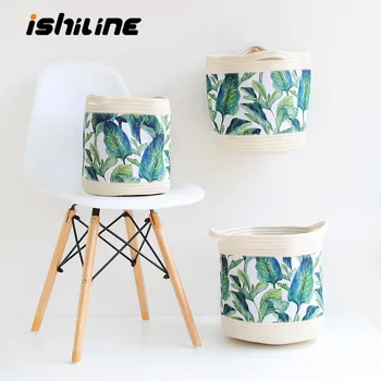 

Extra Strong Handmade Hanging Basket Cotton Storage Basket Dirty Clothes Laundry Basket Desktop Storage Box Printed Hamper Case