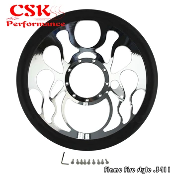 

14" Billet Chrome Aluminum Flames Steering Wheel leather For G M CHEVY 9 bolts