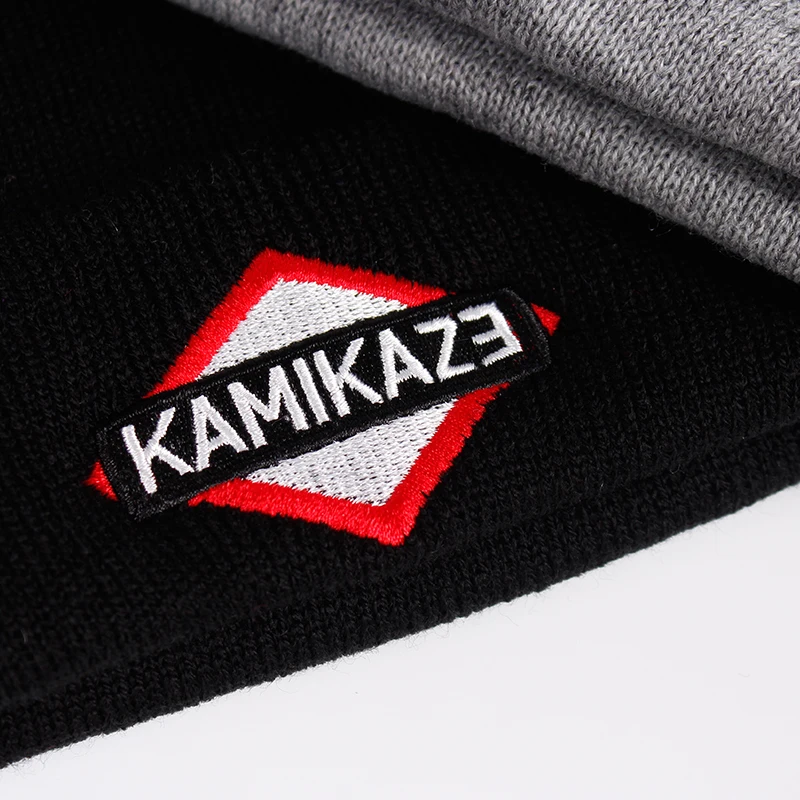 Kamikaze вязаная шапка Eminem Новейший Альбом шапки эластичные бренд KAMIKAZE вышивка бини зимняя теплая Skullies& лыжные шапочки кепки