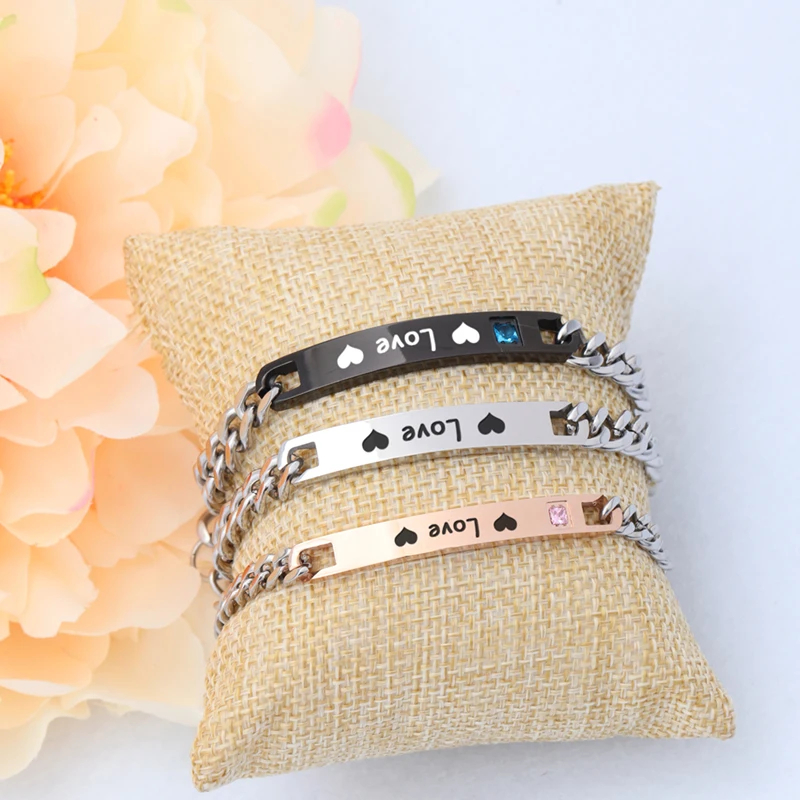 

Personalized Engraving Bracelet In Charm Bracelets for Women Stainless Steel Fashion Chain Jewelry Femme Birthday Present