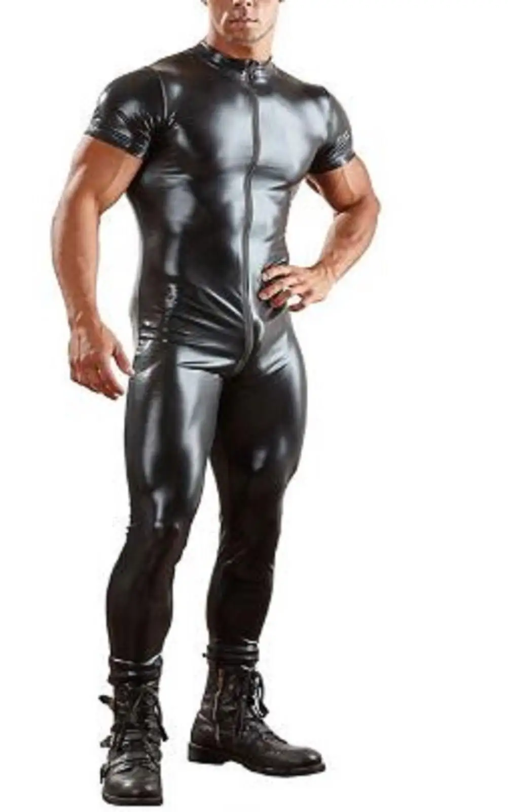 leather look jumpsuit