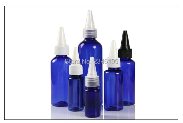Empty Plastic Bottle 50ml White Cover Plastic Bottle 30ml Empty Cosmetic Container Transparent Blue Tip Cap Plastic Bottle (2)