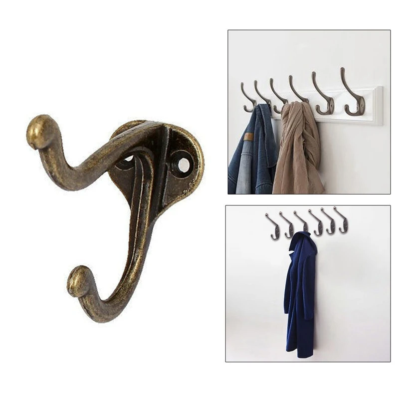

1pc Robe Hooks Vintage Bronze Wall Hook Coat Bag Hat Hanger Wall Hanging Hooks Home Kitchen Wall Door Holder