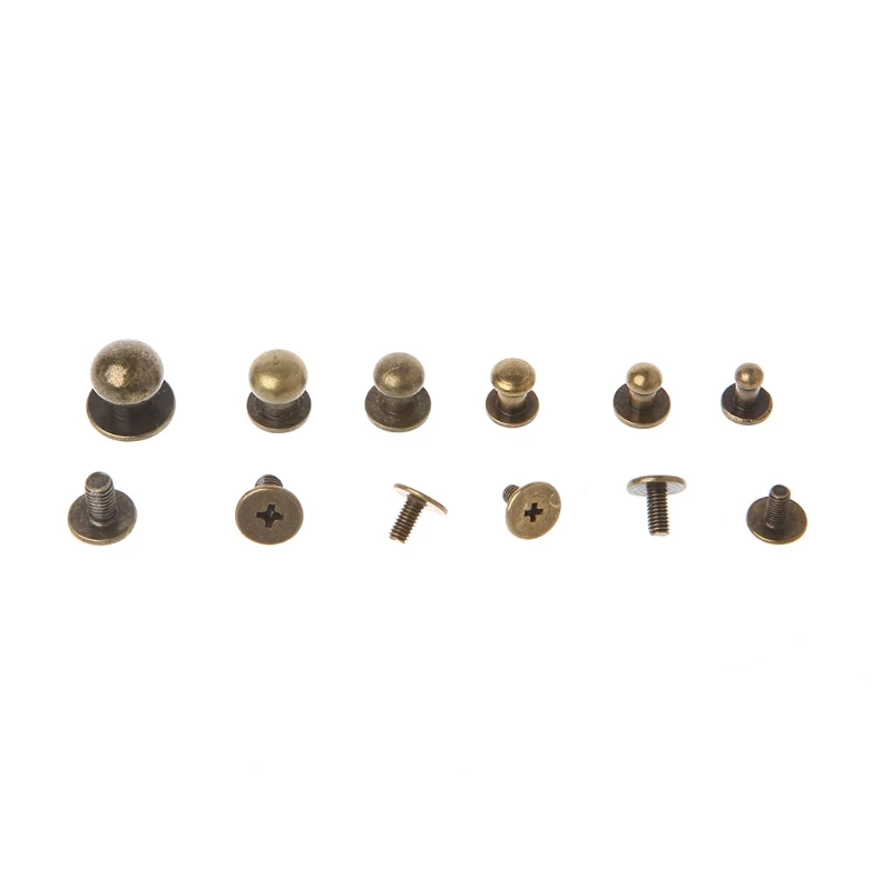 

Newest 10Pcs 6mm Stud Screw Round Head DIY Leather Wallet Bag Rivet Pacifier Handmade Craft