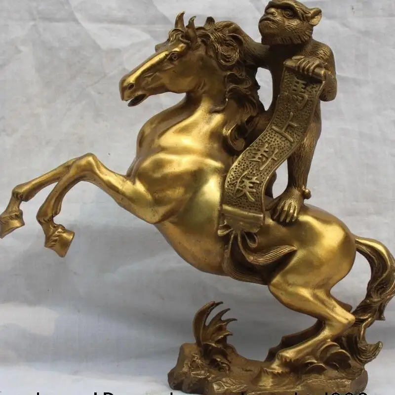 

zhaorui4884429+ +China Home Decorate Fengshui Brass Sun Wukong Monkey King On Horse Statue