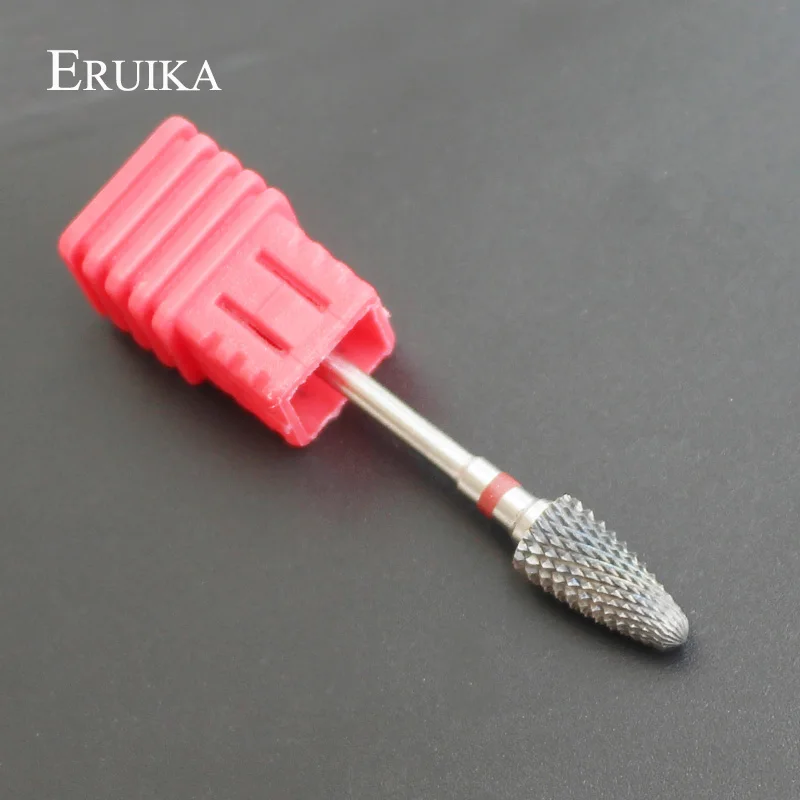 

ERUIKA 1pc Red F Carbide Nail Art Drill Bit Cuspidual Electric Rotary Drill Nail File Remove Nail Gel Nail Salon Accessory