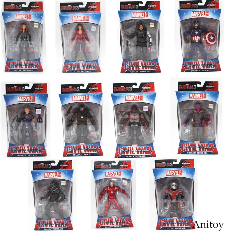 Marvel Avengers Iron Man Black Panther Hawkeye Captain America Black Widow PVC Action Figure Collectible Model Toys 17cm KT3351 Marvel Avengers Iron Man Black Panther Hawkeye Captain America Black Widow PVC Action Figure Collectible Model Toys 17cm KT3351