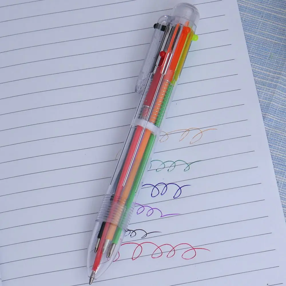 Hot Creative Novelty Plastic Multicolor Ballpoint Pen Multifunction 6