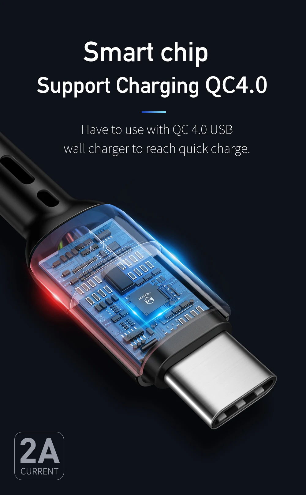 MCDODO 1,8 M Быстрая зарядка 4,0 type C кабель для samsung S10 Note 9 huawei P30 Pro Xiaomi Phone Быстрая зарядка usb type-C кабель для передачи данных
