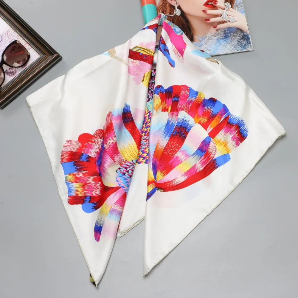 

Apr NEW Prints Large Square Silk Scarf Shawl Foulard Women 100% Silk Twill Scarfs 90 Hand Rolled Edges