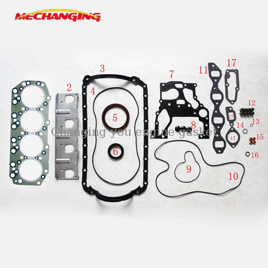 

4JA1 4JB1 4JB1T For ISUZU TROOPER TFR/TFS Pickup ELF Box Engine Parts Overhaul Package Full Set Engine Gasket 5-87812-706-4