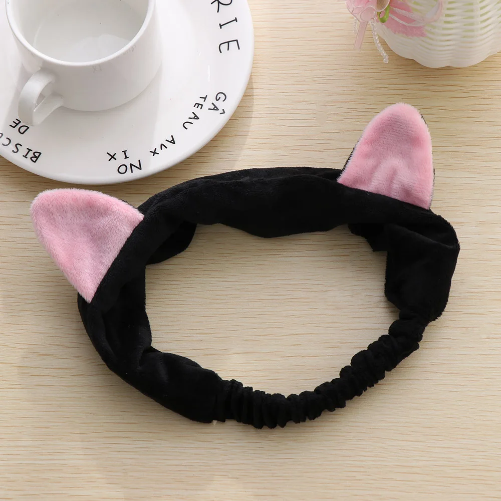 

Hot Sell !!! Cute Girls Cat Animal Ears Headband Women Elastic Turban Soft Cotton Handmade Headwrap Hair band Hair Accessories
