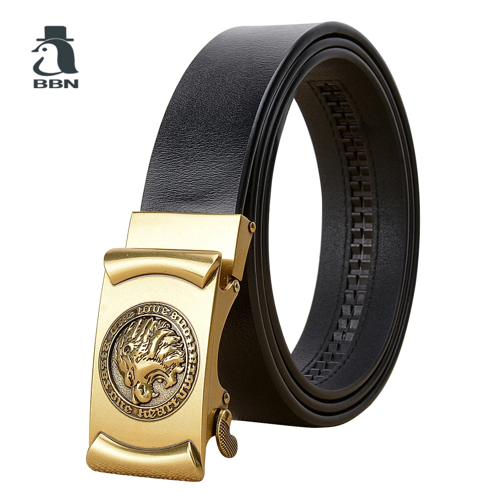 New Arrival Genuine Leather Menu2032s Belt Strap For Male Automatic Buckle Belts For Men Alloy Buckle Belts