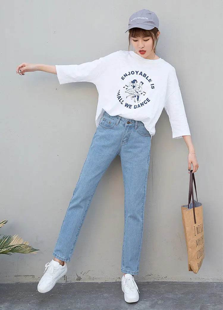 Dunayskiy Loose Plus Size Jeans Woman High Waist Casual Boyfriend Denim Jeans Harem Pants Trousers For Women Streetwear Clothes