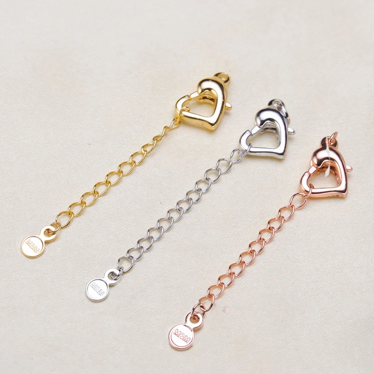 

Ribbon Leather Cord End Fastener Clasps Extended Extension Chains Heart Clasps Connectors For Bracelet Diy Jewelry Findings