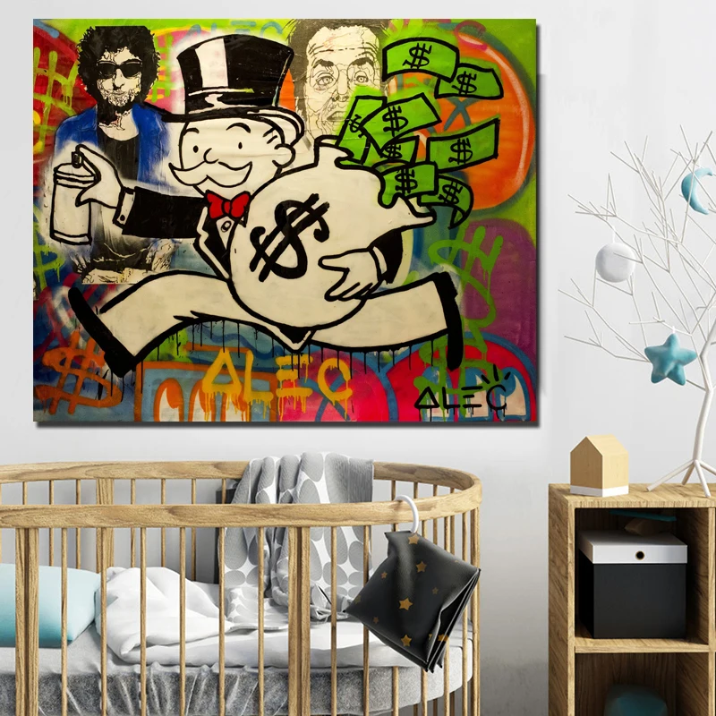 

Alec Monopoly Dollars HD Wall Art Canvas Posters And Prints Canvas Painting Decorative Picture For Office Living Room Home Decor