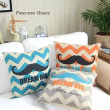 Шеврон и усы Домашний Декор Подушка белье хлопок Подушки Детские диванные подушки декоративные Пледы Подушки детские 3 шт./компл