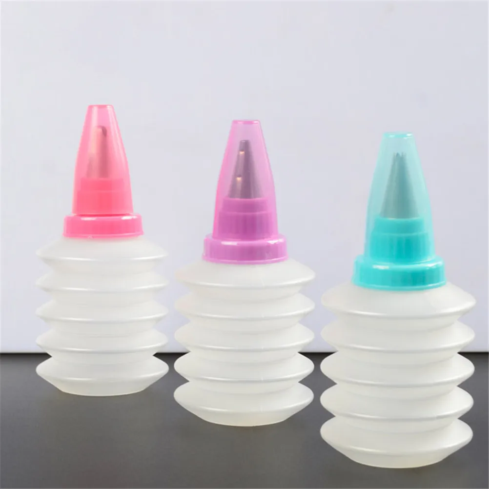 Reusable Icing Piping Bottles Nozzle Cake Cupcake Candy Cookies