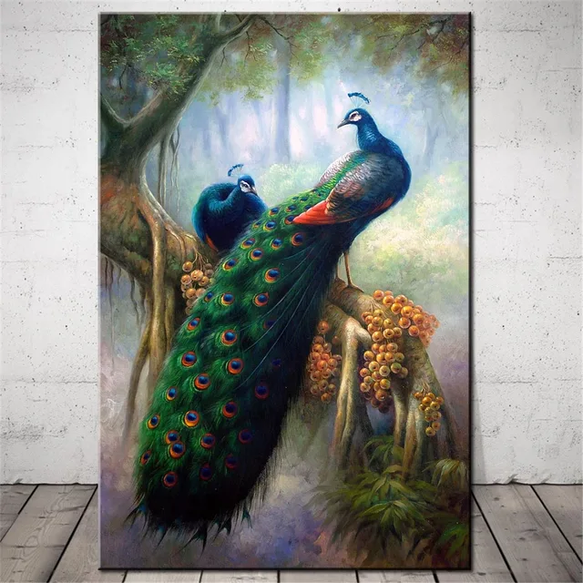 Aliexpress.com : Buy Peacock Feather Canvas Art Print Painting Modern