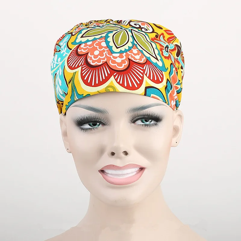 surgical cap medical caps scrub caps for women doctors and nurse ,100 cotton adjustable length